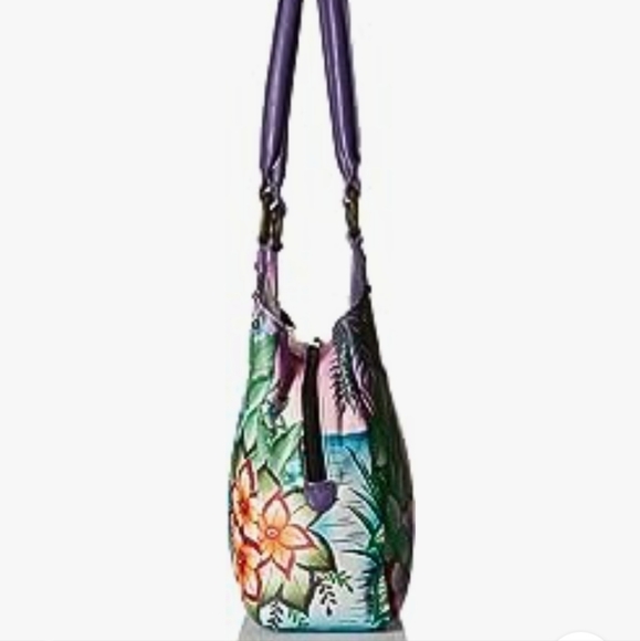 Anuschka Flamingo Triple Compartment Medium Satchel - Picture 12 of 13